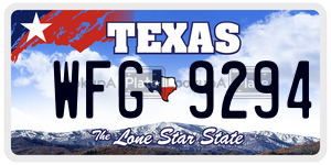 WFG9294 license plate in Texas