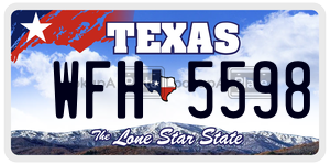WFH5598 license plate in Texas