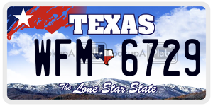 WFM6729  license plate in TX