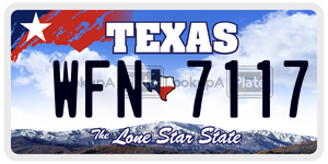 WFN7117 license plate in Texas