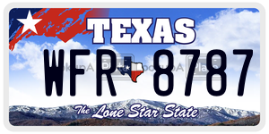 WFR8787 license plate in Texas