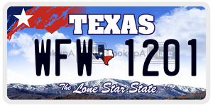 WFW1201  license plate in TX