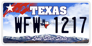 WFW1217 license plate in Texas