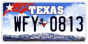 WFY0813 license plate in Texas