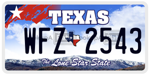 WFZ2543  license plate in TX