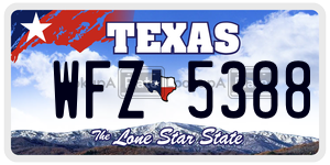 WFZ5388 license plate in Texas