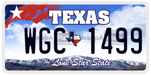WGC1499 license plate in Texas