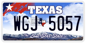 WGJ5057 license plate in Texas