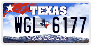 WGL6177 license plate in Texas