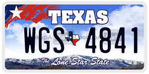 WGS4841 license plate in Texas