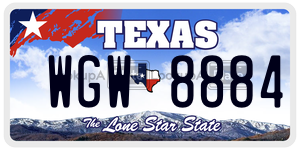 WGW8884 license plate in Texas