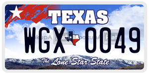WGX0049 license plate in Texas