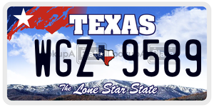 WGZ9589 license plate in Texas