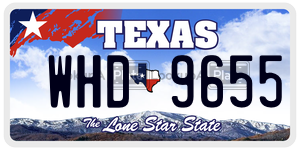 WHD9655 license plate in Texas
