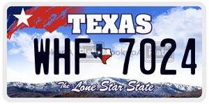 WHF7024 license plate in Texas