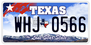 WHJ0566 license plate in Texas