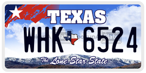WHK6524 license plate in Texas