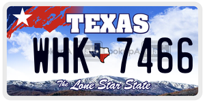 WHK7466 license plate in Texas