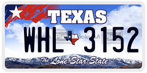 WHL3152 license plate in Texas