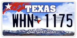 WHN1175 license plate in Texas