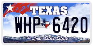 WHP6420 license plate in Texas