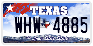 WHW4885 license plate in Texas