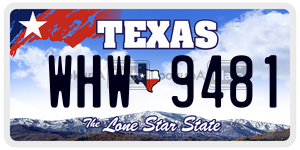 WHW9481 license plate in Texas