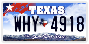 WHY4918 license plate in Texas