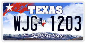 WJG1203 license plate in Texas