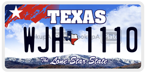 WJH1110 license plate in Texas