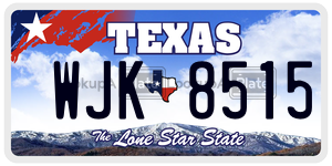 WJK8515 license plate in Texas