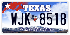 WJK8518 license plate in Texas