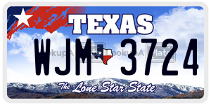 WJM3724 license plate in Texas