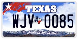 WJV0085 license plate in Texas