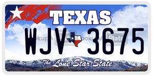 WJV3675 license plate in Texas