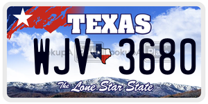 WJV3680 license plate in Texas