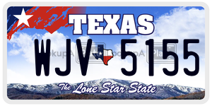 WJV5155 license plate in Texas