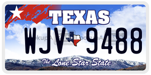 WJV9488 license plate in Texas