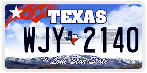 WJY2140 license plate in Texas