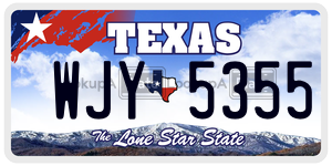 WJY5355 license plate in Texas
