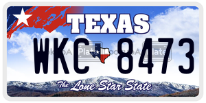 WKC8473  license plate in TX