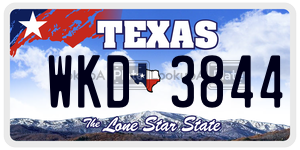 WKD3844  license plate in TX