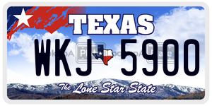 WKJ5900  license plate in TX