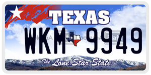 WKM9949 license plate in Texas