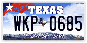 WKP0685  license plate in TX