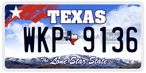 WKP9136  license plate in TX
