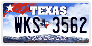 WKS3562 license plate in Texas