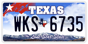 WKS6735 license plate in Texas