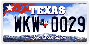 WKW0029 license plate in Texas