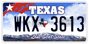 WKX3613 license plate in Texas